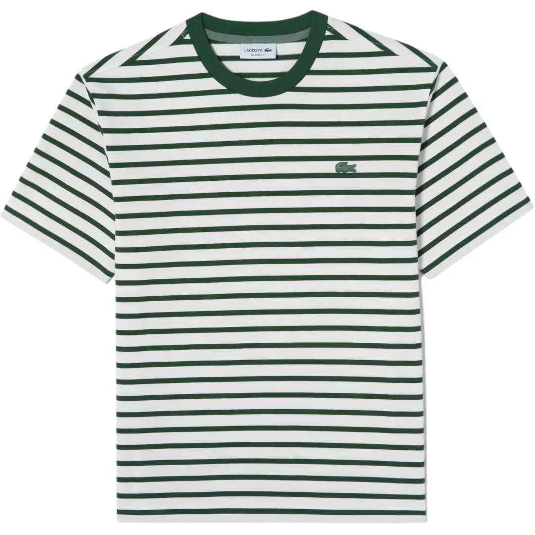 LACOSTE T Shirt Men's White Green