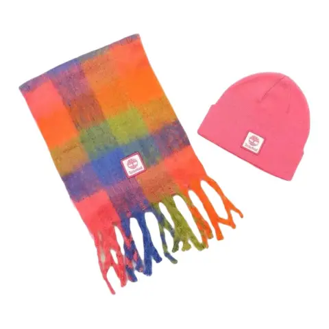 Timberland Polyester, Acrylic Beanies Unisex Pink