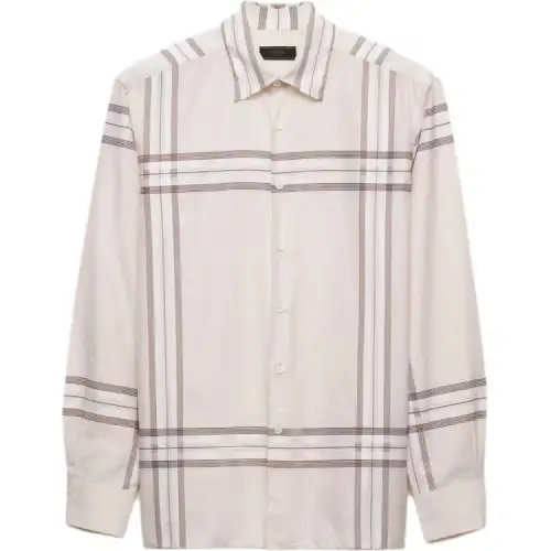 PRADA Shirts Men's Beige Lapel Moderate Other