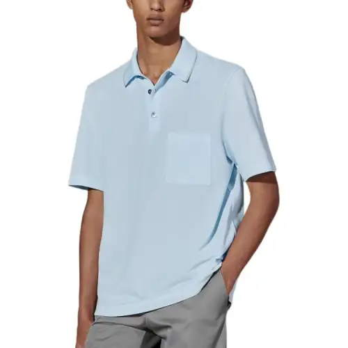 HERMES Polo Shirt Men's Sky Blue