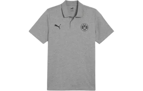 PUMA Polo Shirts Men's Gray Polo Collar Moderate Straight Fit