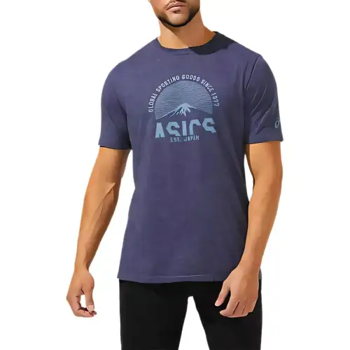 Asics MOUNTAIN SHORT SLEEVE TEE T Shirt Men's Dark Blue