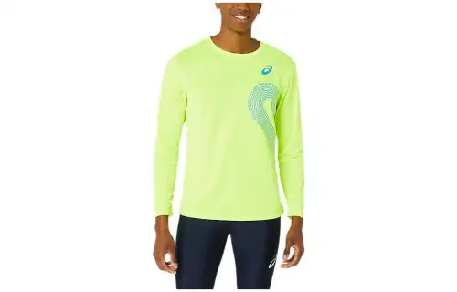 ASICS Sweatshirts Men's Green Crew Neck Moderate Other