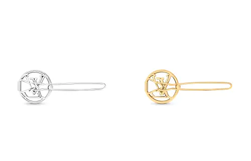 LOUIS VUITTON Hair Clips Women's Silver/Gold