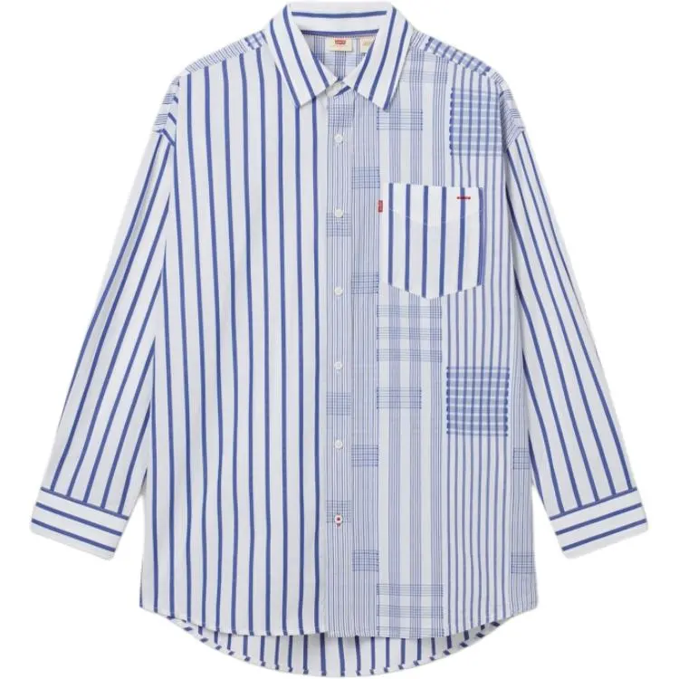 Levi's Shirts Men's Blue White Lapel Moderate