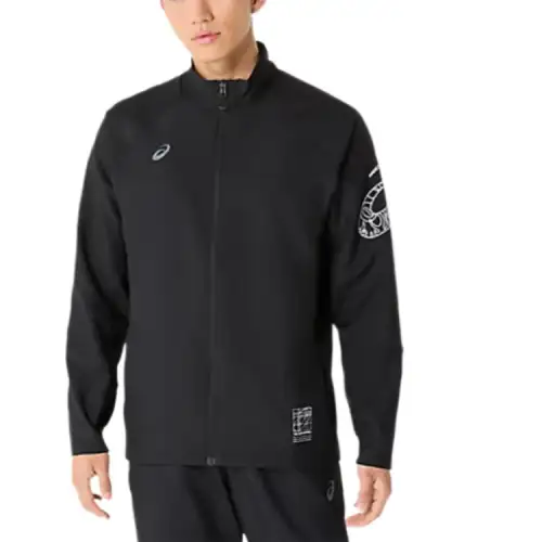 ASICS Jackets Men's Black Stand Collar Moderate Other
