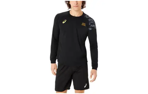 ASICS Sweatshirts Men's Black Crew Neck Moderate Other