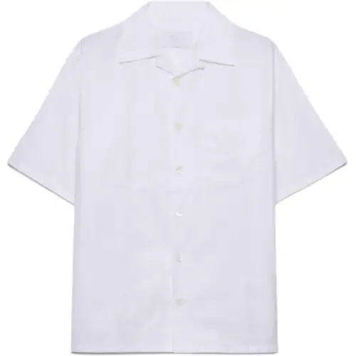 PRADA Logo patch Bowling Shirt