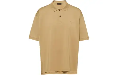 PRADA Polo Shirts Men's Khaki Lapel Moderate Other