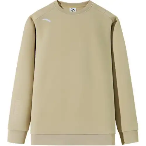Anta Variety Training Collection Sweatshirt Men's Plain Khaki