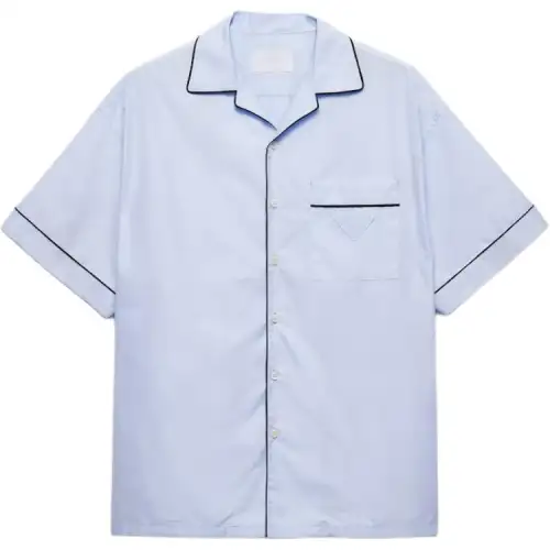 PRADA Shirts Men's Light Blue Lapel Moderate Other