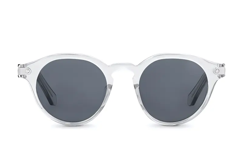 LOUIS VUITTON Signature Plate Frame Irregular Shape Sunglasses Men's Silver