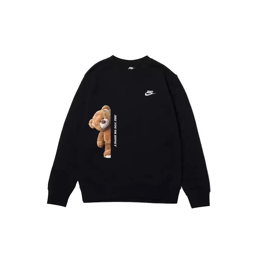 Nike Sweatshirts Men's Black Crew Neck Moderate Regular