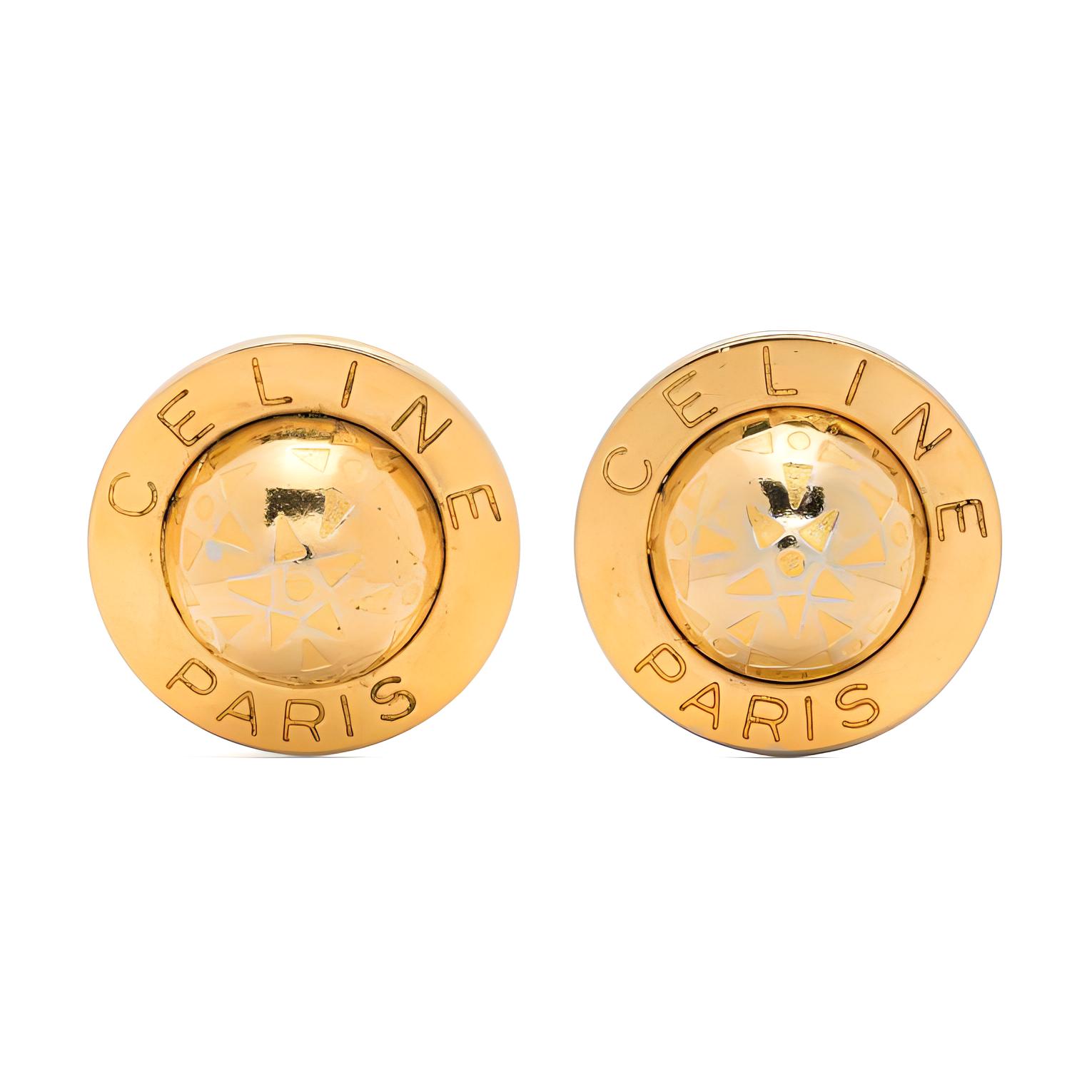 CELINE Pre Owned 1980 1990s Round Clip on Earrings