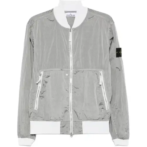 STONE ISLAND Logo Patch Zipped Jacket