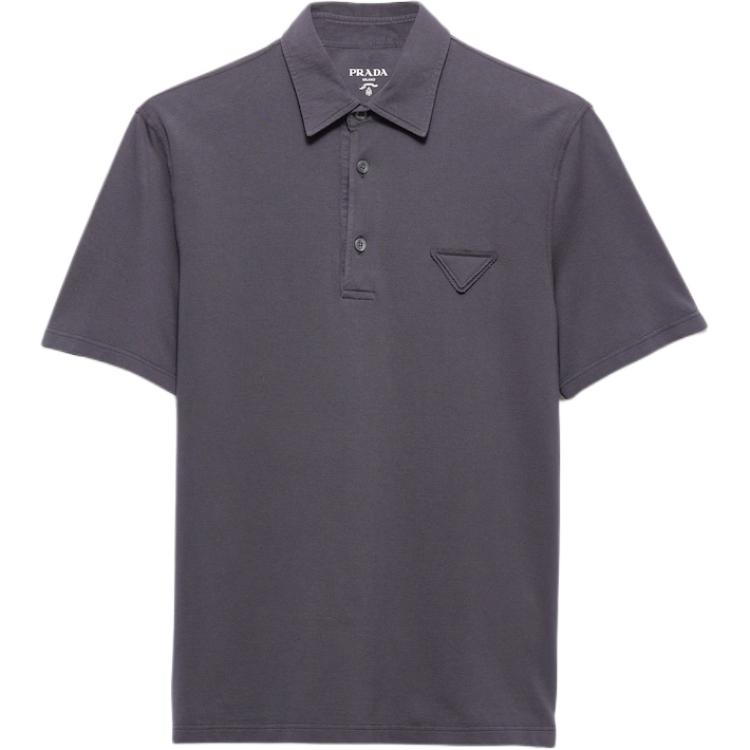 Мужская футболка Prada PRADA SS25 polo (серая)