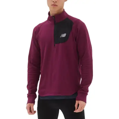 New Balance Heat Grid NB Heat Grid Half Zip Sweatshirt Men's Dark Heather