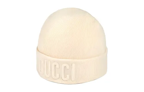 GUCCI Wool Beanies Unisex Beige