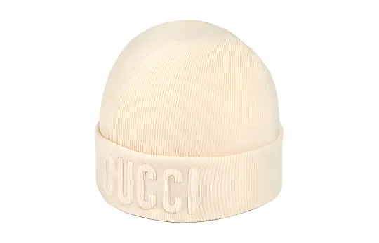 GUCCI Wool Beanies Unisex Beige