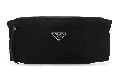 PRADA Saffiano Nylon Fabric Fanny Pack Unisex Black