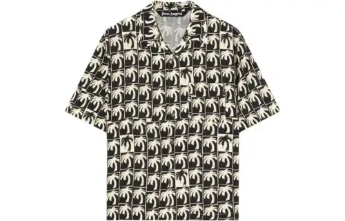 PALM ANGELS Dripping Palms Bowling Shirt
