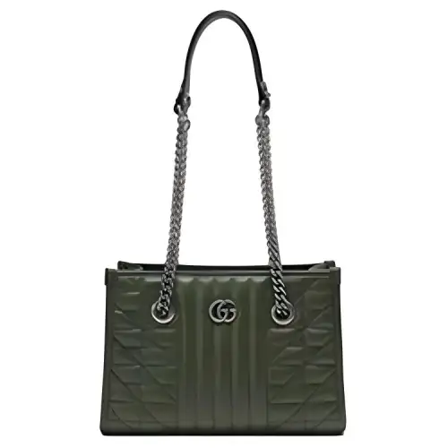 GUCCI MarmontGG Marmont Leather Tote Bag, Shopping Bag, Handbag, Shoulder Bag Small Women's Forest Green