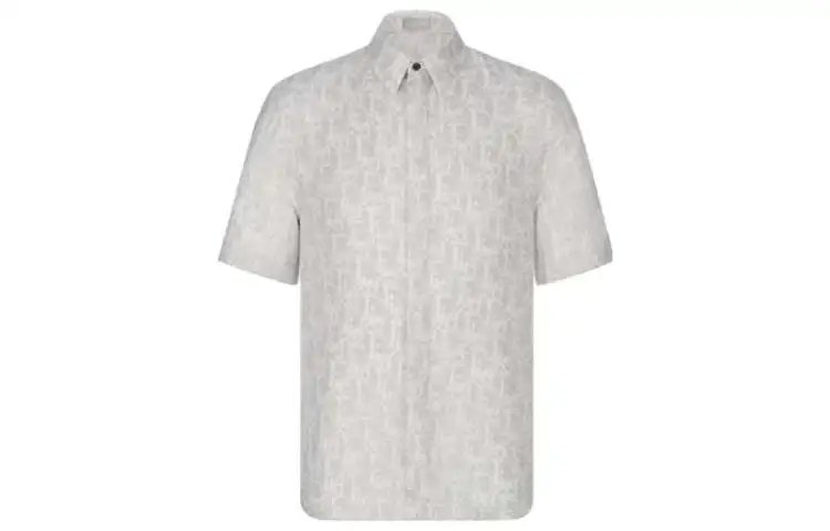 DIOR Shirts Men's Gray Lapel Moderate Other