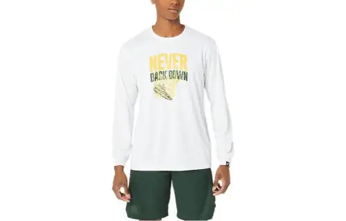 ASICS Sweatshirts Men's White Crew Neck Moderate Regular