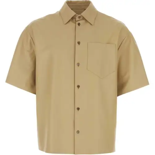 PRADA Buttoned Short Sleeved Leather Shirt