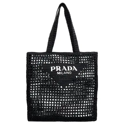 PRADA Cotton Tote Bag, Shopping Bag, Handbag Men's Black