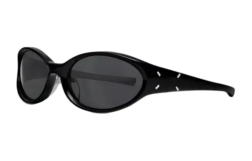 Maison Margiela Acetate Stainless Steel Oval Sunglasses Men's Black