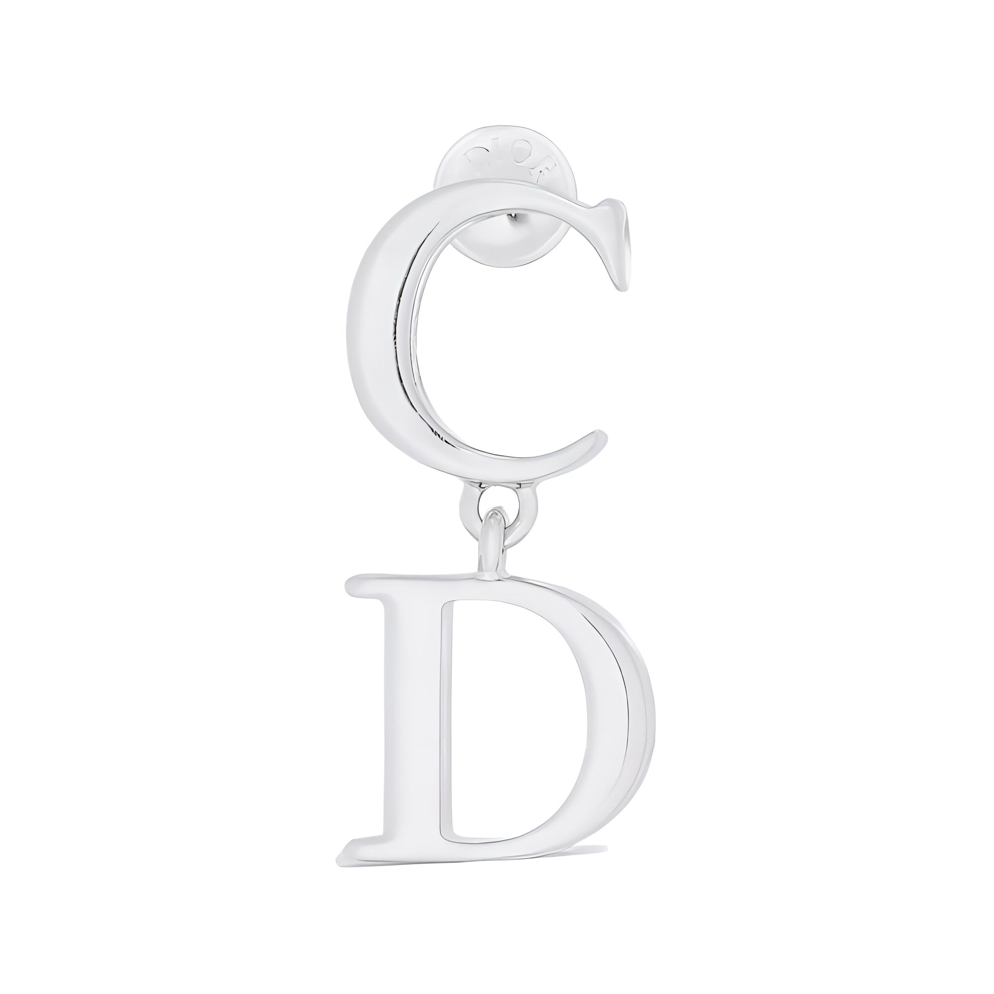 Мужская серьга Dior Logo (серебряная)