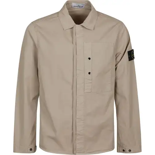 STONE ISLAND Compass Patch Long Sleeved Overshirt