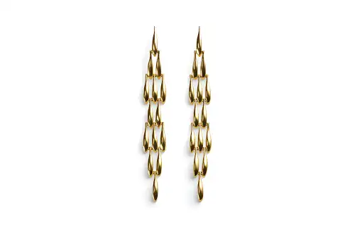 Bottega Veneta 925 Sterling Silver, 18K Gold Earrings Women's Gold