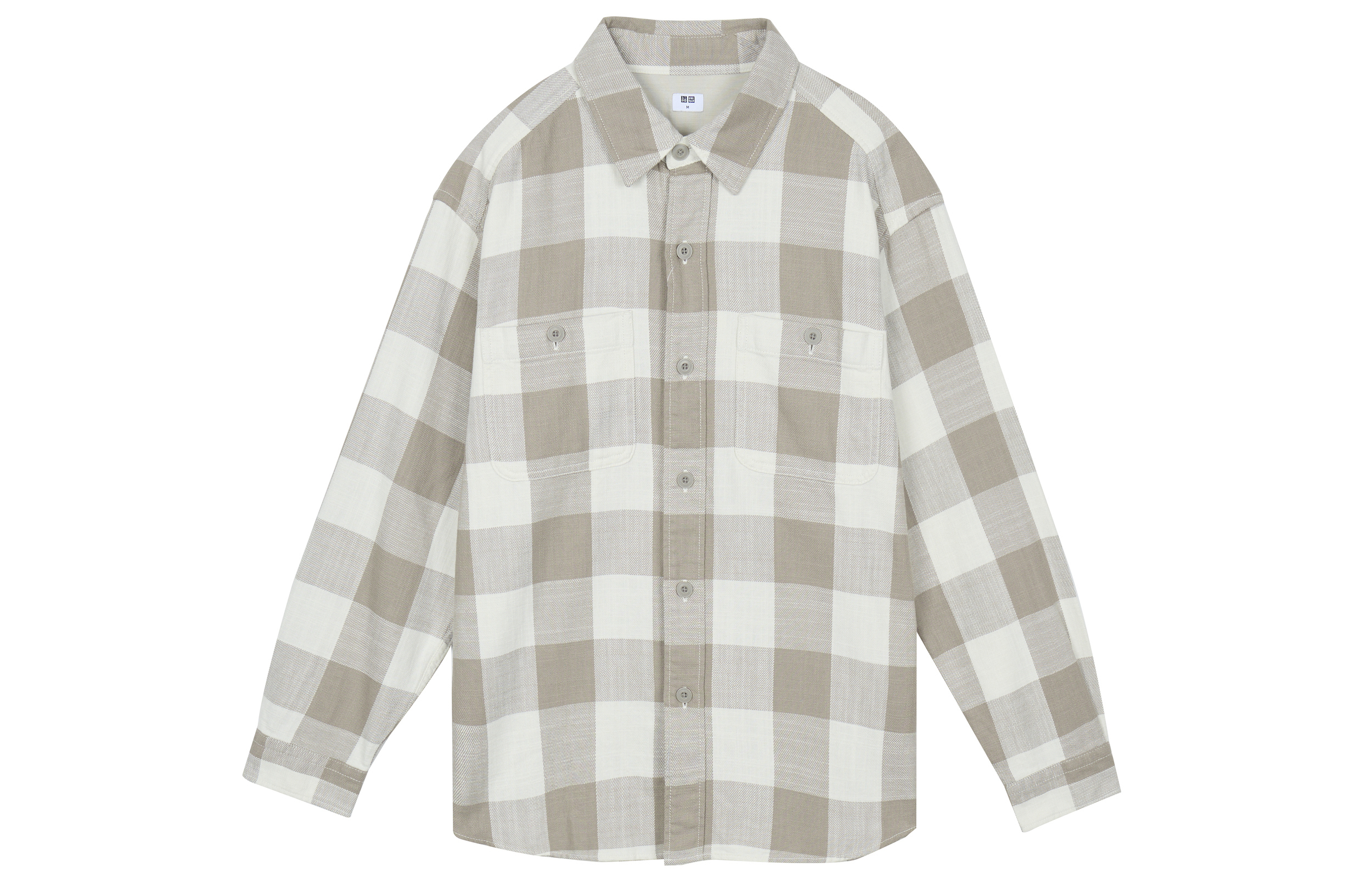 Мужская рубашка UNIQLO Flannel Shirt (светло-бежевая)