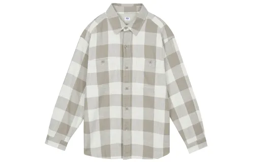 UNIQLO Shirts Men's Light Beige Pointed Collar Moderate Other