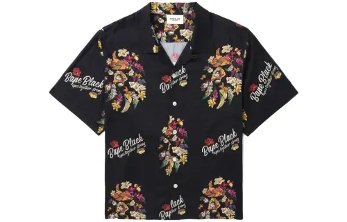 A BATHING APE Shirts Men's Black Moderate