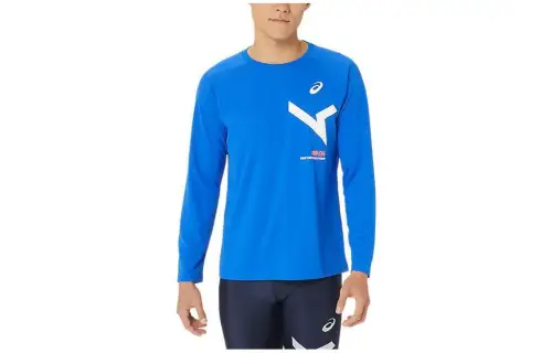 ASICS AIM Dry Sweatshirts Men's Blue Crew Neck Moderate Other