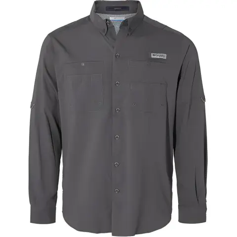 Columbia PFG Shirts Unisex Gray/023 Lapel Thin