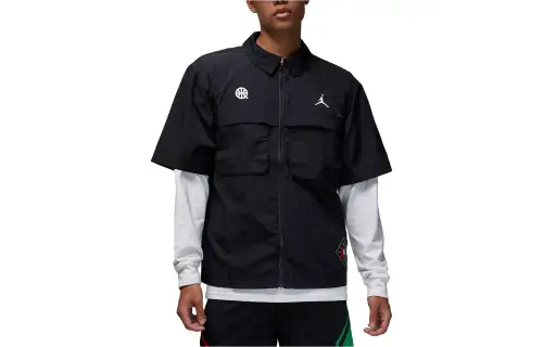 Jordan Shirts Men's Black Lapel Moderate Other