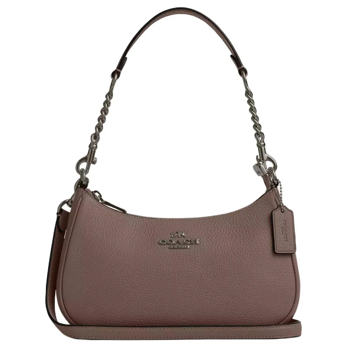 COACH Teri Leather Crossbody Handbag, Shoulder Bag Medium Women's Dark Stone Color