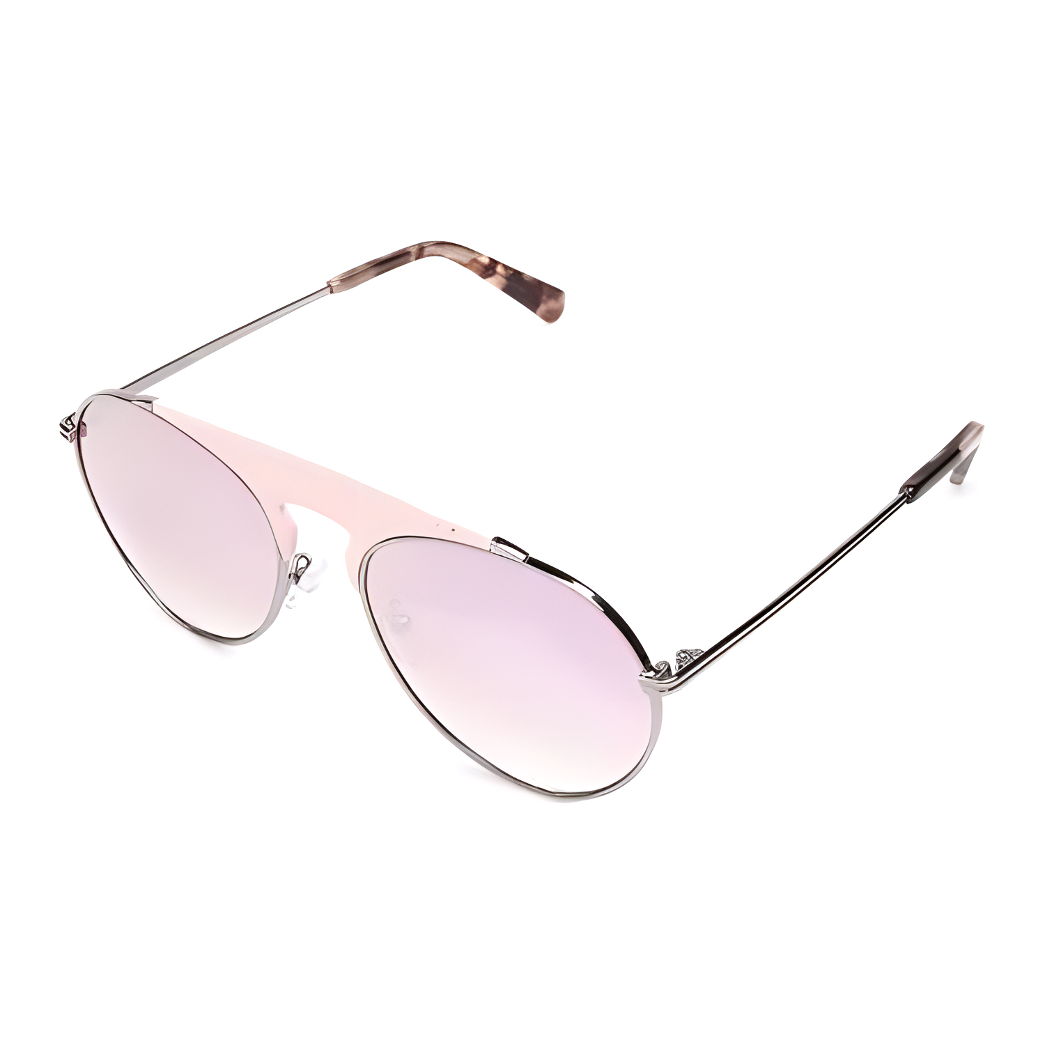 LOEWE Metal Acetate Leather Aviator Sunglasses Women's Silver