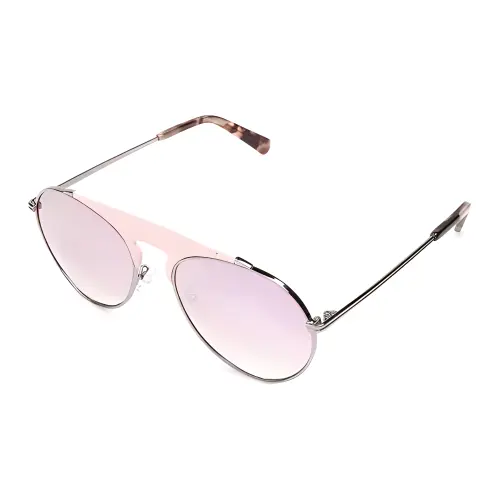 LOEWE Metal Acetate Leather Aviator Sunglasses Women's Silver