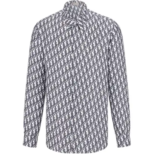 DIOR SS25 Summer Men's Clothing Collection Shirt Men's Blue White