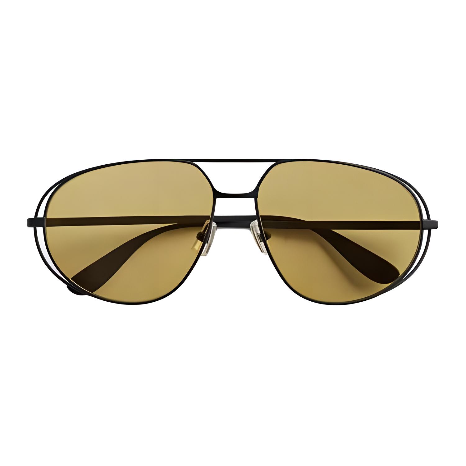 Bottega Veneta Brand Logo Metal Aviator Sunglasses Women's Black
