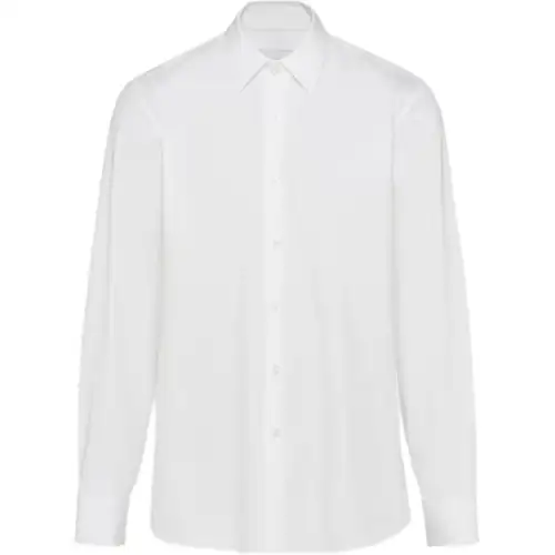 PRADA Shirts Men's White Lapel Moderate Other