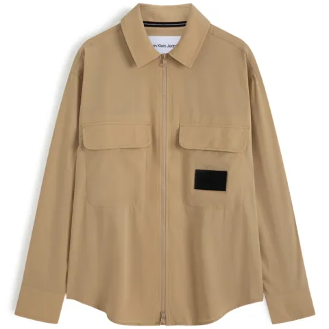 Calvin Klein Shirts Men's Khaki Pointed Collar Moderate Other