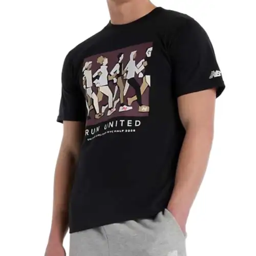 New Balance United Airlines NYC Half Graphic T Shirt T Shirt Men's Black