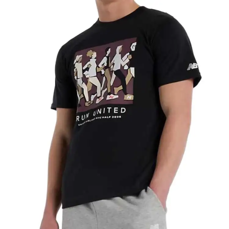 New Balance United Airlines NYC Half Graphic T Shirt T Shirt Men's Black