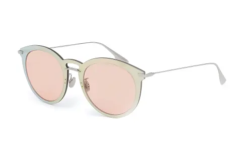 DIOR Metal Oval Sunglasses Women's Silver